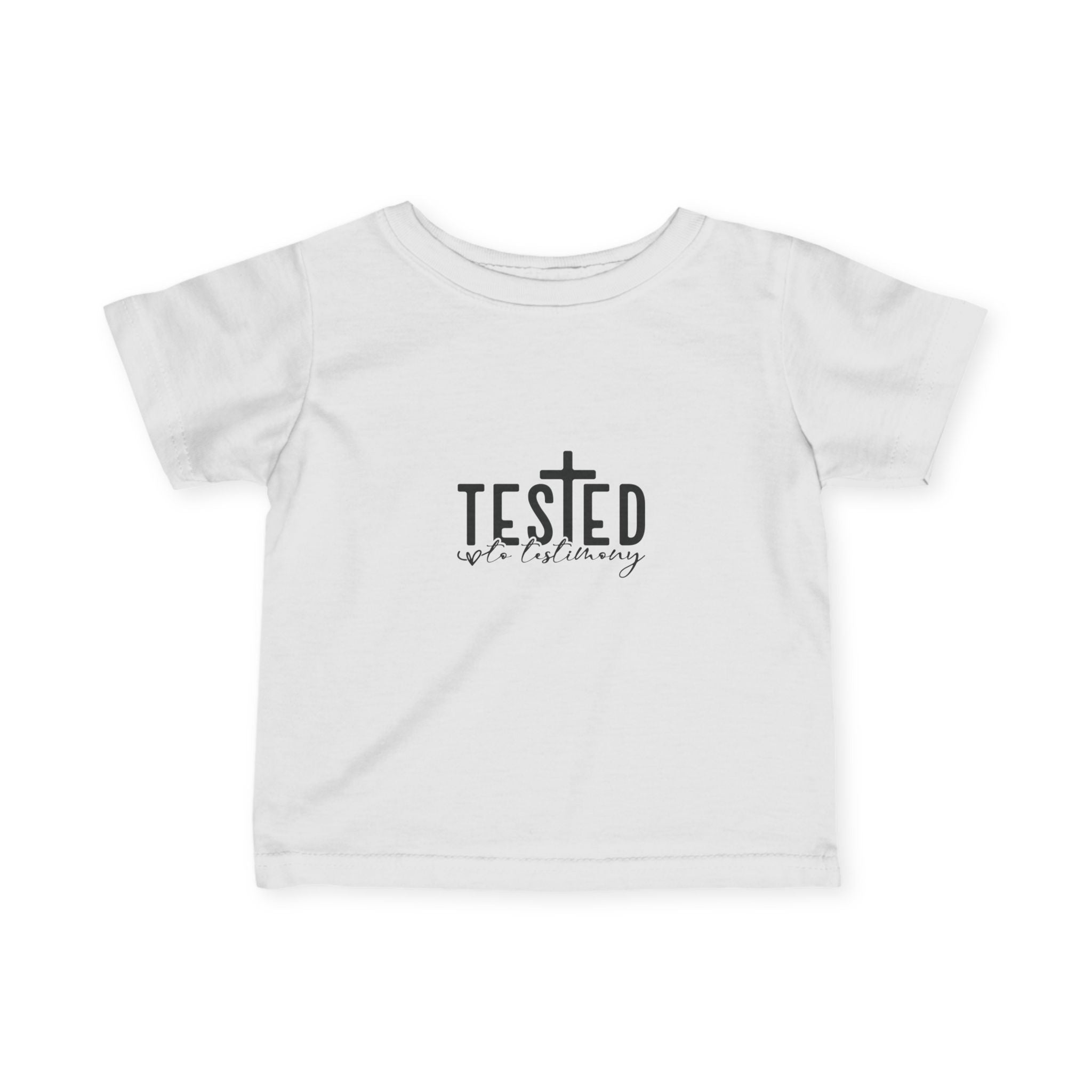 Infant Tee — "Tested by the Almighty" Christian Baby Shirt