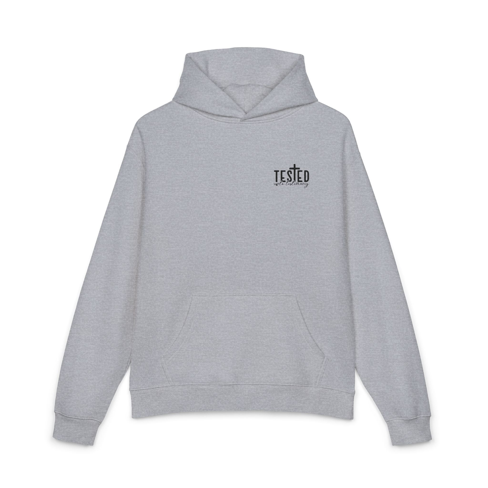 Tested Faith Hoodie – "Tested, Not Destroyed" Christian Graphic Hoodie