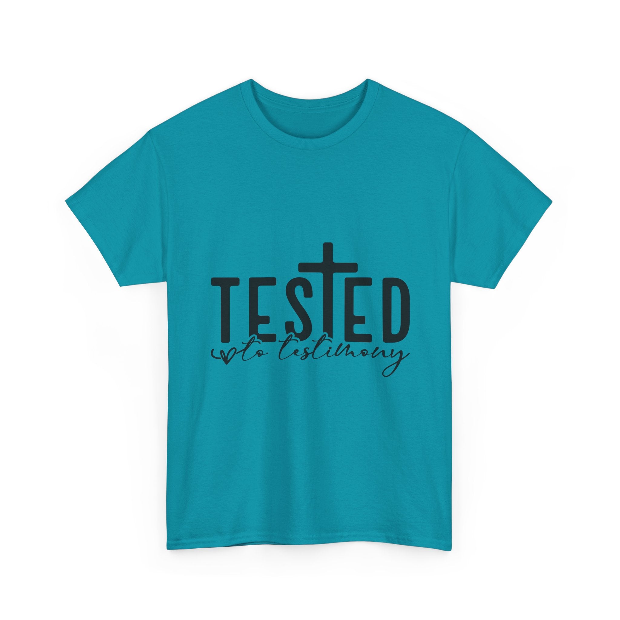 Tested Not Destroyed Christian T-Shirt — Faith Cross Inspirational Tee