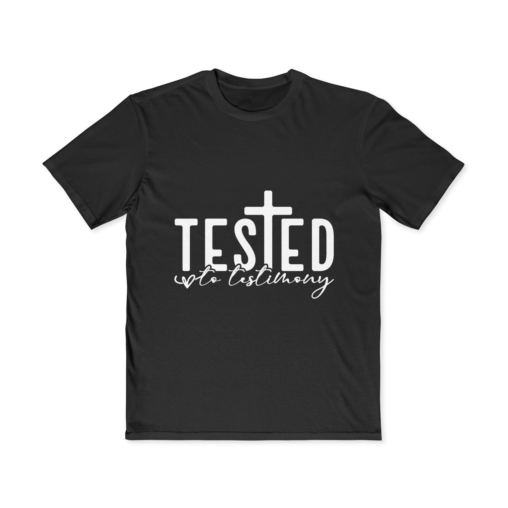 Tested & Testimony Men's Christian T-Shirt — "Tested, yet testimony" Faith Tee